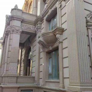 咸宁 黄金麻花岗岩光面别墅外墙干挂施工完成