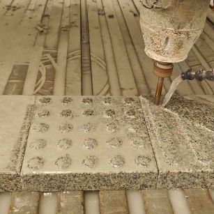 咸宁 芝麻白花岗岩石材盲人石、盲道石、盲点石