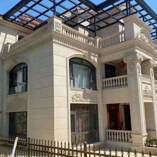 咸宁 黄金麻花岗岩荔枝面别墅外墙干挂