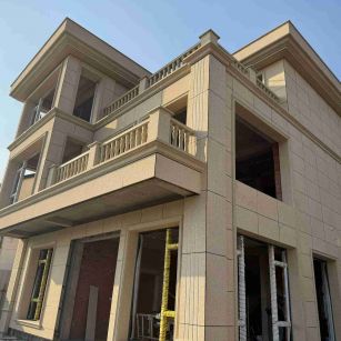 咸宁 黄金麻花岗岩石材荔枝面外墙干挂效果展示