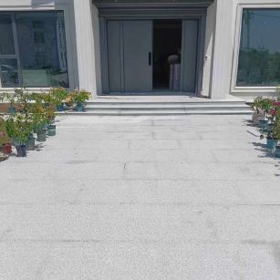 咸宁 芝麻白花岗岩地铺石地面铺装