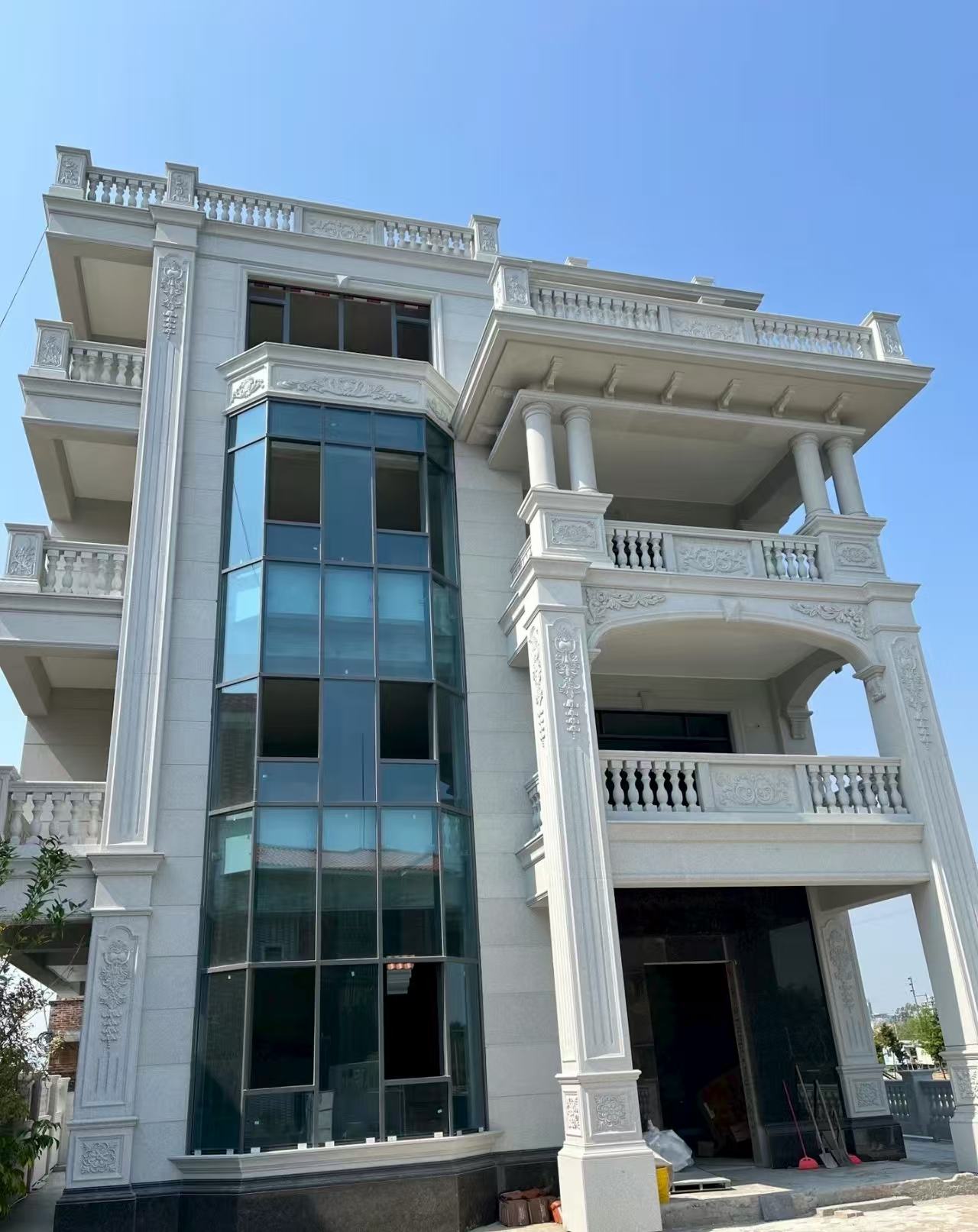 咸宁 白麻花岗岩别墅外墙干挂效果展示