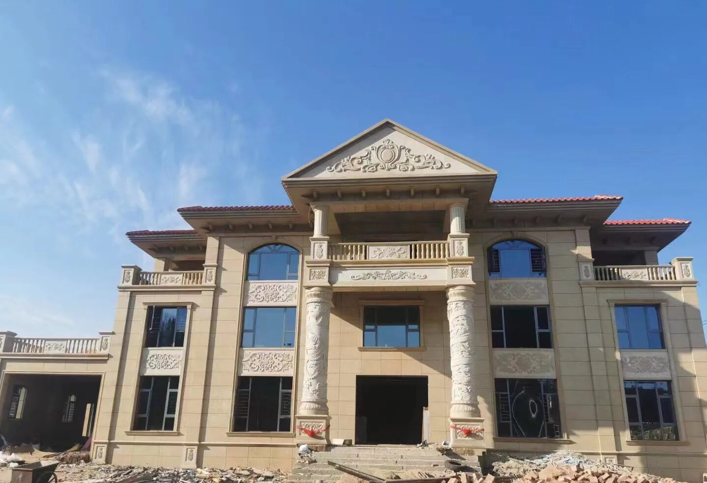 咸宁 黄金麻花岗岩别墅外墙干挂