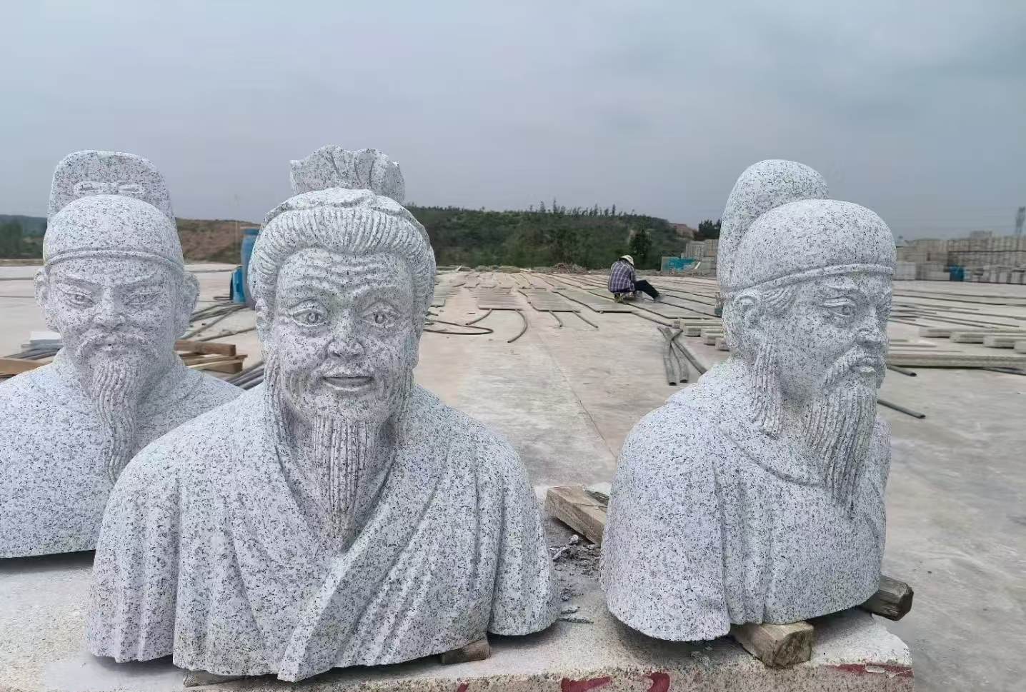 咸宁 白麻花岗岩石材人物立体雕刻