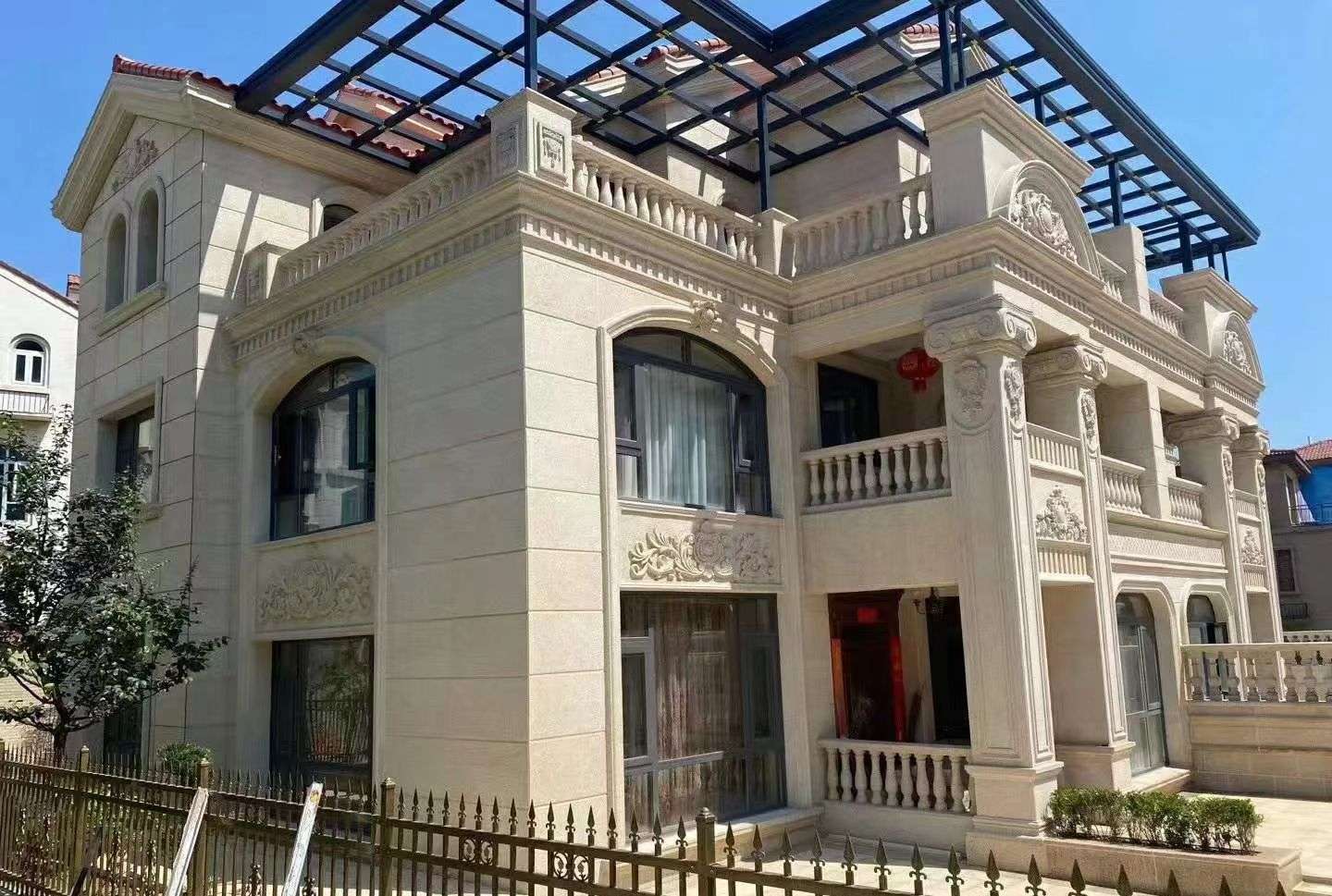 咸宁 黄金麻花岗岩荔枝面别墅外墙干挂